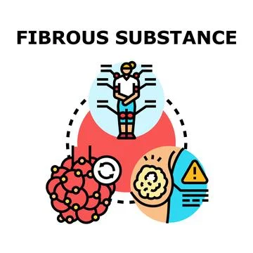 Fibrous substance causing human body medical problems Stock Illustration