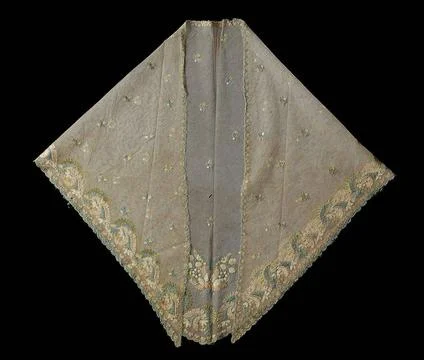 . Fichu of silk tulle, triangular, chewy farm with spreamother of bouquets... 库存照片