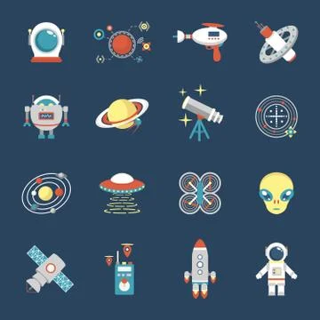 Fiction Icon Set 스톡 일러스트