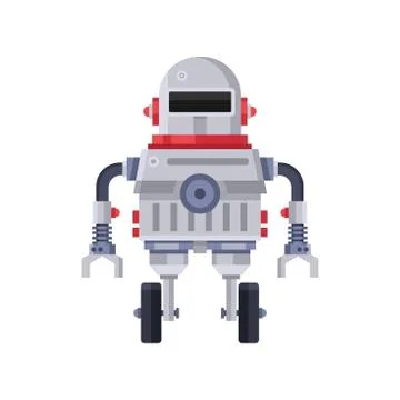 Fiction Robot on White Background. Vector Stock Illustration