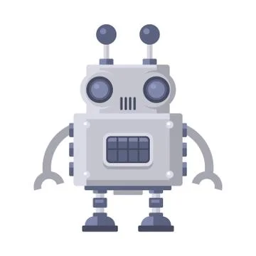 Fiction Robot on White Background. Vector Stock Illustration
