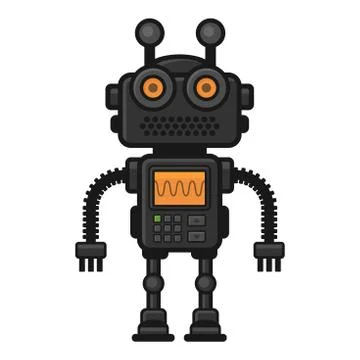 Fiction Robot on White Background. Vector Stock Illustration