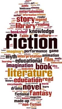 Fiction word cloud Stock Illustration
