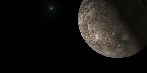 Fictional 3D Render of Ceres Like Planet in Deep Space. Stock Footage 309115109