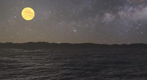 Fictional Alien Landscape 3D Rendering Stock-Illustration