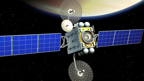 Fictional artificial satellite in Venus orbit, 3d animation 스톡 동영상 85031607