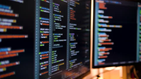 Fictional Code On Computer Screen Stock Footage 330282251