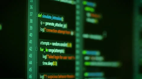 Fictional Code On Computer Screen Stock Footage 330292717