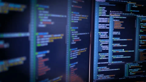Fictional Code On Computer Screen Stock Footage 330654619