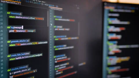 Fictional Code On Computer Screen Stock Footage 330654685