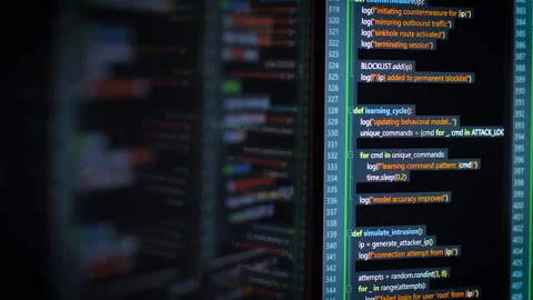 Fictional Code On Computer Screen Stock Footage 331720975