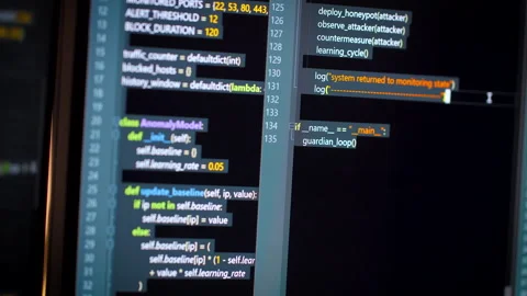 Fictional Code On Computer Screen Stock Footage 331974601