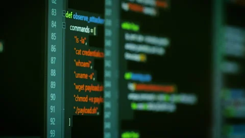 Fictional Code On Computer Screen Video stock 335056721