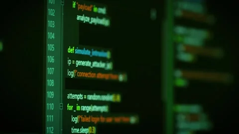 Fictional Code On Computer Screen Vidéo 342888251