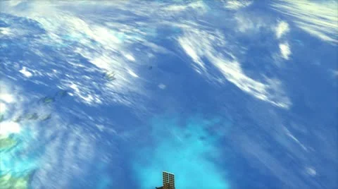 Fictional future's space elevator, orbit, exploration. Stock Footage 12678603