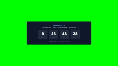 Fictional Interview Countdown Card on Green Screen 库存影片 346507904