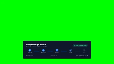 Fictional Job Application Status Card on Green Screen 库存影片 346507905