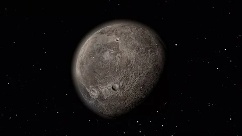 Fictional realistic ceres planet isolate on black. 3d rendered fictional planet. Stock Footage 158876527