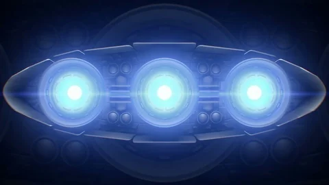 Fictional sci-fi device flashing bright lights, 3d animation, seamless loop. Stock Footage 85068599