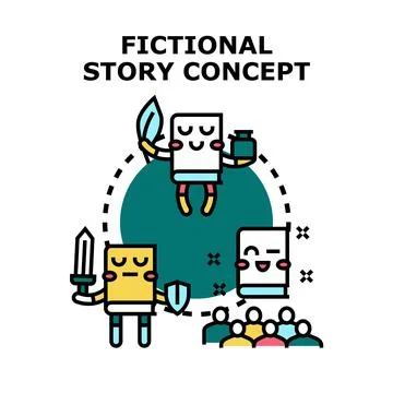 Fictional story concept creating engaging narratives Stock-Illustration