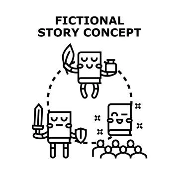 Fictional story concept creating engaging narratives Stock-Illustration
