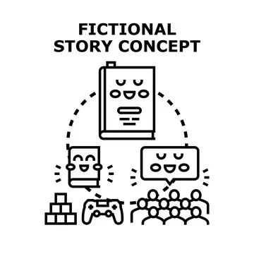 Fictional story concept developing audience engagement Stock Illustration