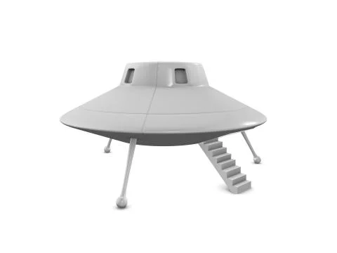 Fictional ufo landing on earth Stock Illustration