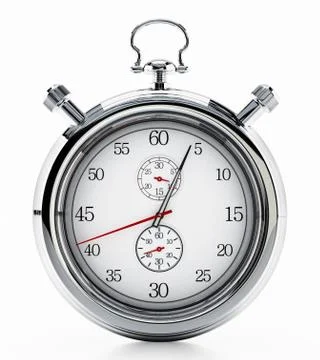 Fictitious analogue chronometer isolated on white background. 3D illustration Illustrazione stock