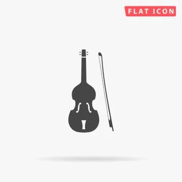 Fiddle flat vector icon 스톡 일러스트