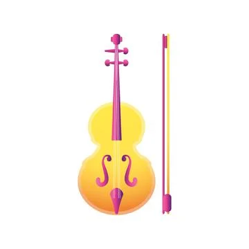 Fiddle instrument string music classical icon design Stock Illustration