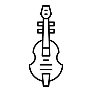 Fiddle Line Icon Stock Illustration