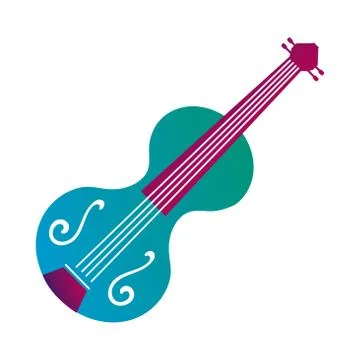 Fiddle string instrument line and fill style icon Ilustración de archivo