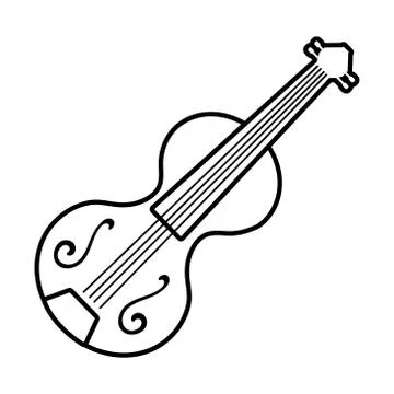 Fiddle string instrument line style icon Stock Illustration