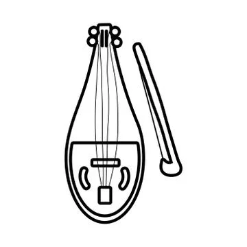 Fiddle string instrument style line icon Ilustración de archivo