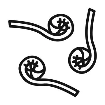 Fiddleheads icon mark in filled style Stock Illustration