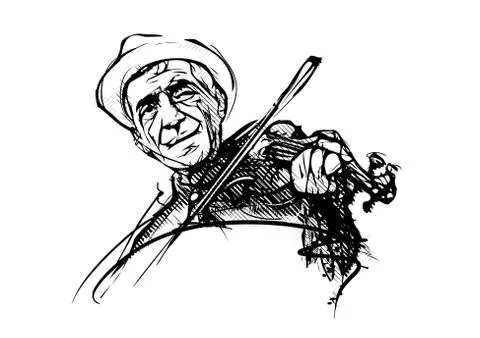 Fiddler illustration Stock Illustration