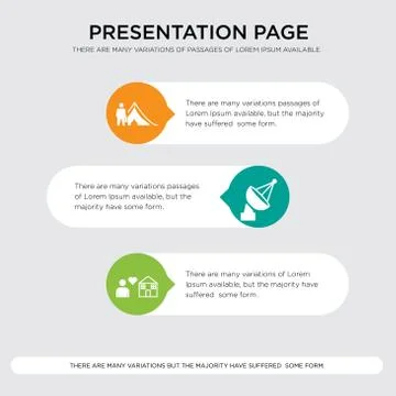 Fidelity, cable tv, refugee presentation design template in orange, green, ye Illustrazione stock