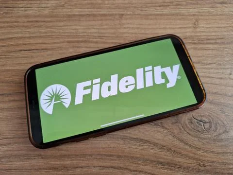 Fidelity logo displayed on mobile phone Stock Photos