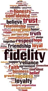 Fidelity word cloud concept Stock Illustration