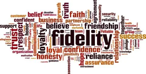 Fidelity word cloud concept Stock Illustration