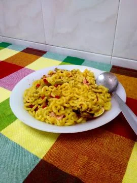 Fideuá de marisco, typical dish of Spain Stock Photos