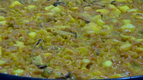 Fideua from Valencia, Spain Stock Footage 205095699
