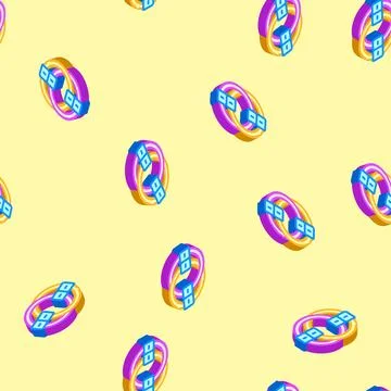 Fidget chain toy isometric icon seamless pattern Illustrazione stock