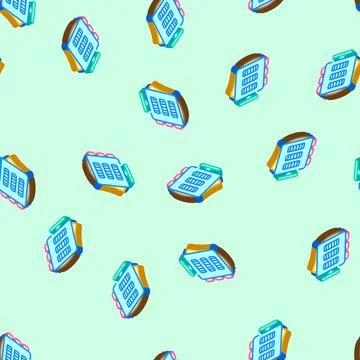 Fidget cube toy isometric icon seamless pattern Stock Illustration