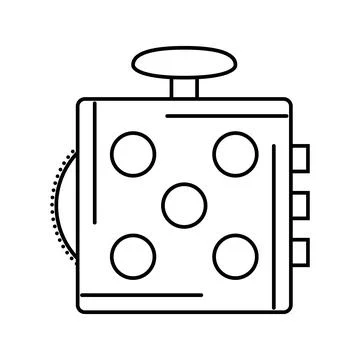 Fidget cube toy line icon vector illustration Stock Illustration