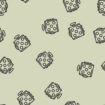 Fidget cube toy line seamless pattern Illustrazione stock