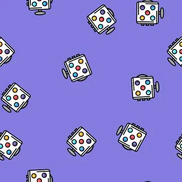 Fidget cube toy vector seamless pattern Stock Illustration