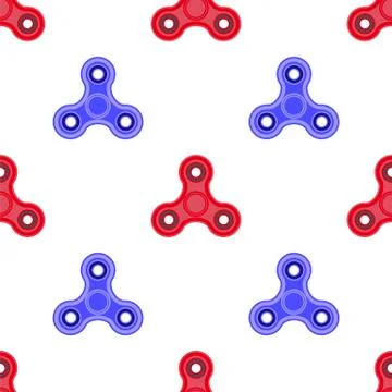 Fidget Finger Spinner Seamless Pattern. Modern Stress Relieving Toy Illustrazione stock