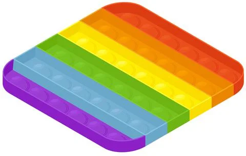 Fidget sensory pop it vector isometric ilustration Stock Illustration