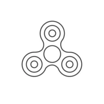Fidget Spinner - 3 pronged hand toy spun by the center. Stock Illustration